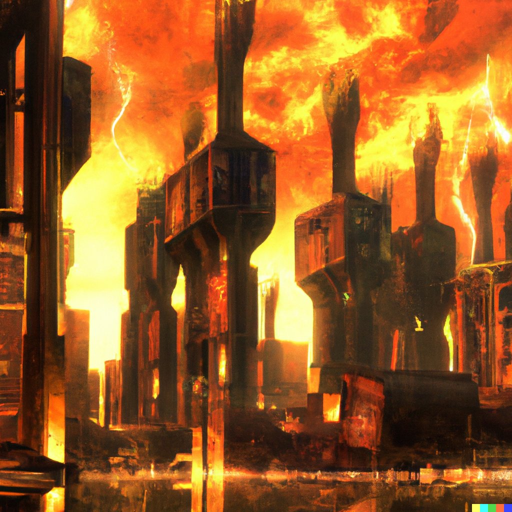 _JacobStone's tweet image. Day 8 of 50!

Another cityscape! This is what AI thinks our dystopian future looks like.

“A photorealistic photo of a futuristic dystopian dense cityscape at sunset”

#50DaysOfDallE #dalle #dalle2