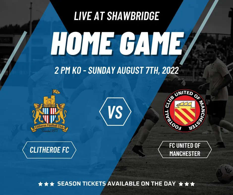 ClitheroeFC's tweet photo. Its gonna be a belter tomorrow, FC United will be looking for a result in their favour to even the score, The Blues, who are on cracking form will be looking to make it a second victory against Reno's lads, COYB !! https://t.co/P8XhWWsgXW
