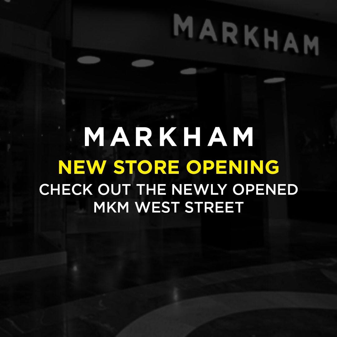 Markham_1873's tweet photo. 📍Durban, the wait is over! 😎
Visit our new Markham West Street store and shop the special opening offer! Get R200 off when you spend R1000 or more.
Offer valid from 6 - 10 August 2022. T's & C's apply!
#ourmkm #mkmstyle #createthestyle https://t.co/z1jckboEPA
