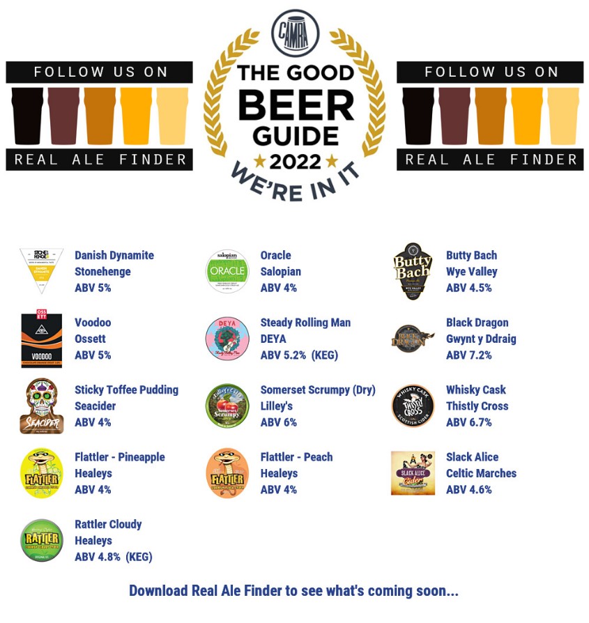 On the bar today from 12pm.
Beer Board: bit.ly/33RQlQZ

#goodbeerguide <a href="/CAMRA_Official/">CAMRA</a> <a href="/StonehengeAles/">Stonehenge Ales Ltd</a> <a href="/SalopianBrewery/">Salopian Brewery</a> <a href="/WyeValleyBrew/">Wye Valley Brewery</a> <a href="/ossettbrewery/">Ossett Brewery</a> <a href="/deyabrewery/">DEYA</a> <a href="/wolvescamra/">Wolverhampton CAMRA</a>
#RealAleFinder