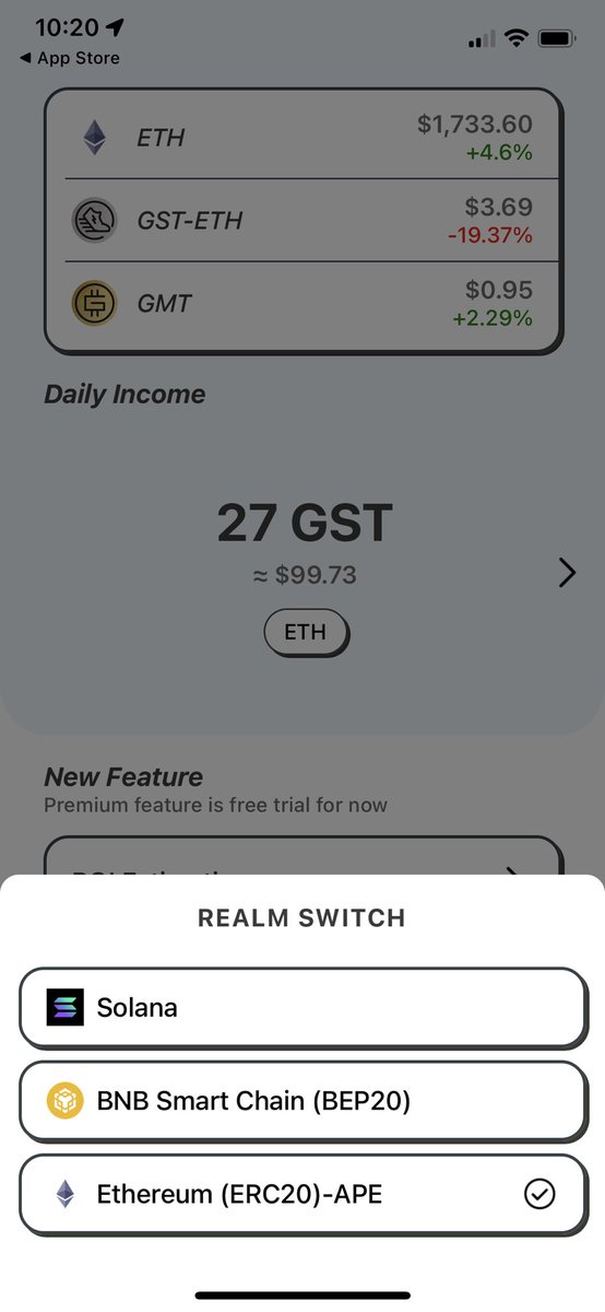 StepnShoemaker's tweet image. Partially support ETH APE realm. #Move2Earn #GST #GMT #ETH