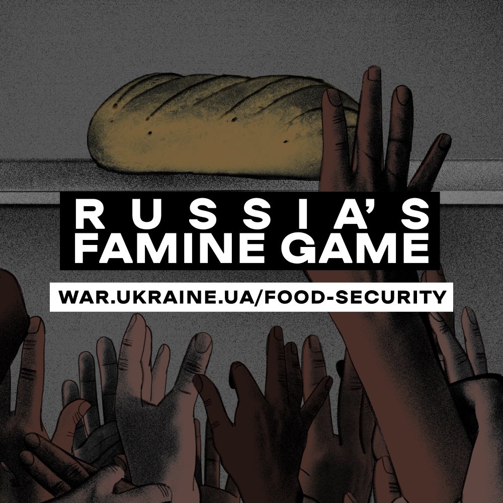 KononenkoMak's tweet photo. Russia is playing a famine game with the world, denying people access to food.  
The only game-changing rule is spreading the truth.
Visit Ukraine’s online platform https://t.co/7I0rYnqSrP
Help Ukraine be vocal!
#RussiaHungerGames
#HungerMadeinRussia https://t.co/4VU07q1cd8
