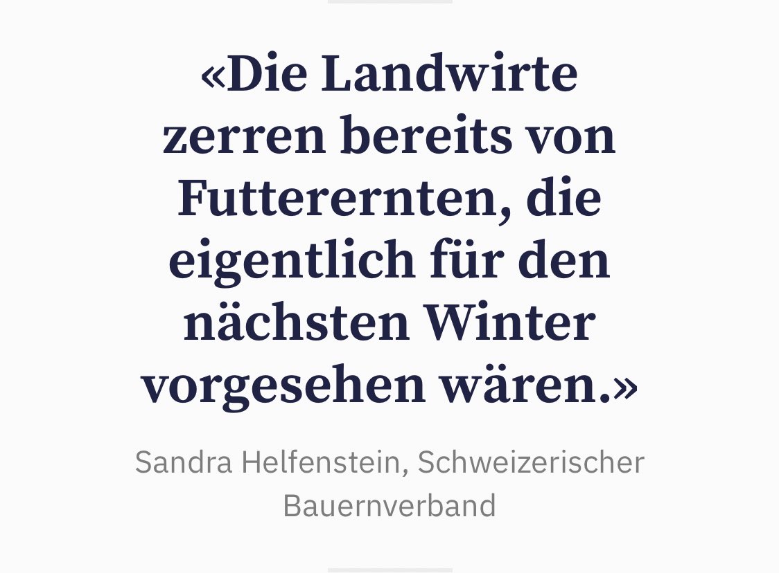 domiwaser's tweet photo. Zitat aus einem Artikel über die Auswirkungen der Klimakrise auf den Schweizer Alpen. Wassermangel. Katastrophale Situation. 

Könnt ihr jetzt also endlich aufhören, Klimapolitik in der Agrarpolitik zu verhindern lieber @sbv ? Es wäre sooooooooo bitter nötig. https://t.co/CiE4Kv1ArO