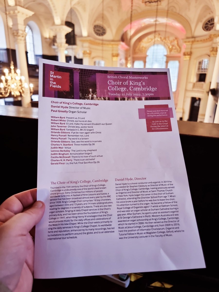FredFeatham's tweet photo. @ChoirOfKingsCam live at @smitf_london! Iconic! 🎼
#londonconcert #stmartininthefields #choir #choirconcert #choral #organmusic #churchconcert #choralworks #stmartinlondon #smitf #livemusic https://t.co/2RX5wtcCUe