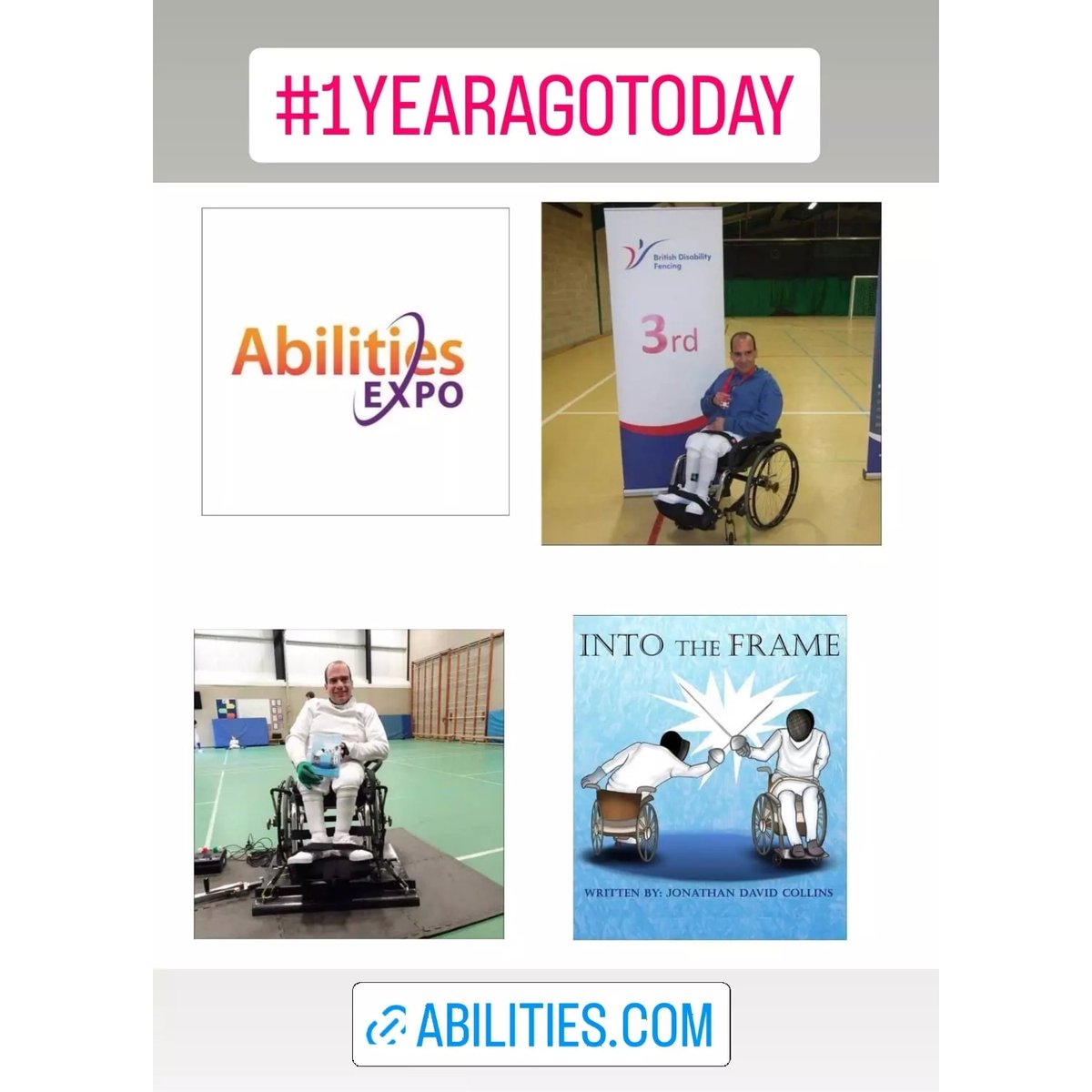 Jonatha56744262's tweet photo. On This Day 1 year ago my @AbilitiesExpo Into The Frame #WheelchairFencing Interview was released if you did not get the chance to read it then you will find it on the link below
https://t.co/G4R6zJdZJd
#wheelyfencing
#WheelchairFencing
#IntoTheFrame
#interview https://t.co/QEQpwSMyYm