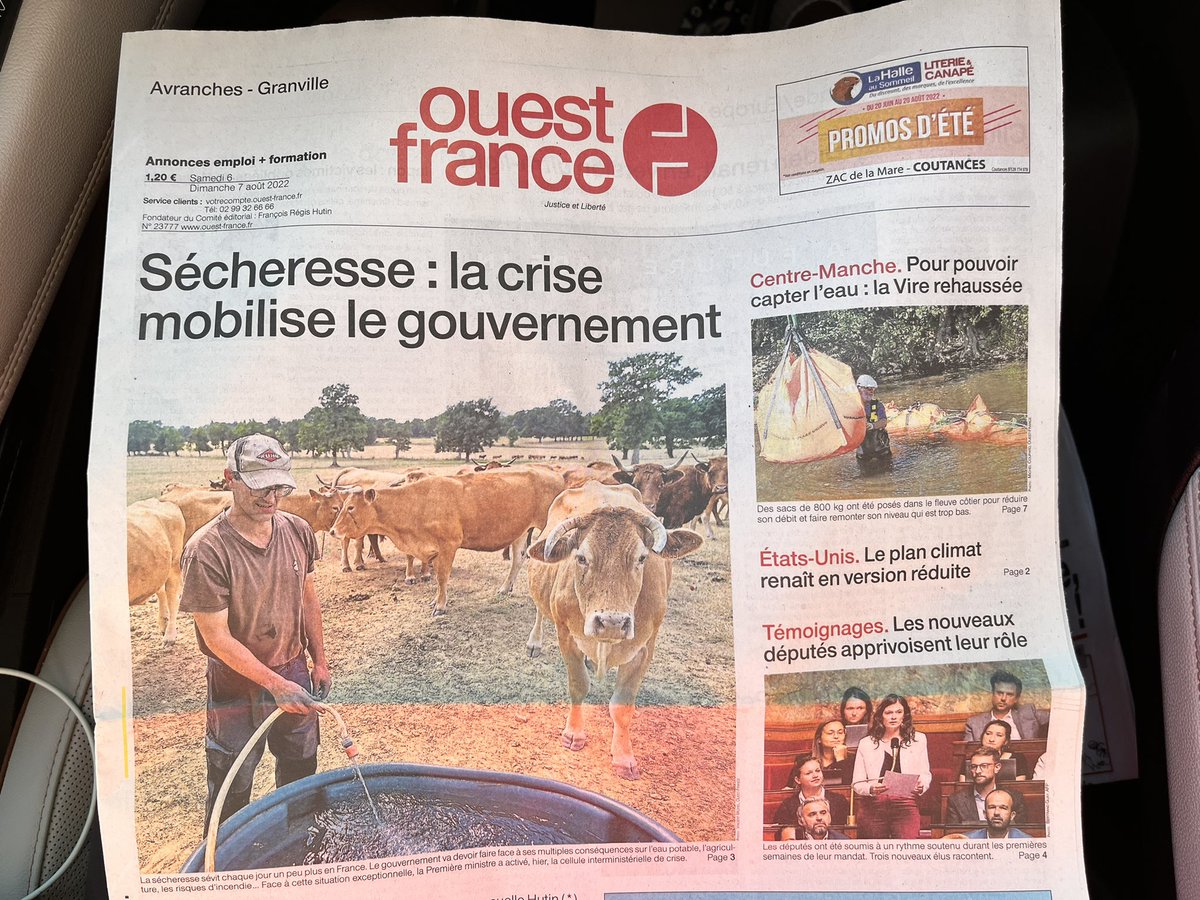 MooresResearch's tweet image. Travelling to see family in Normandie… just shocked to see how dry and scorched the landscape is. I’ve never seen fields other than green there😳#ClimateChange #HeatWave 🐄 💦