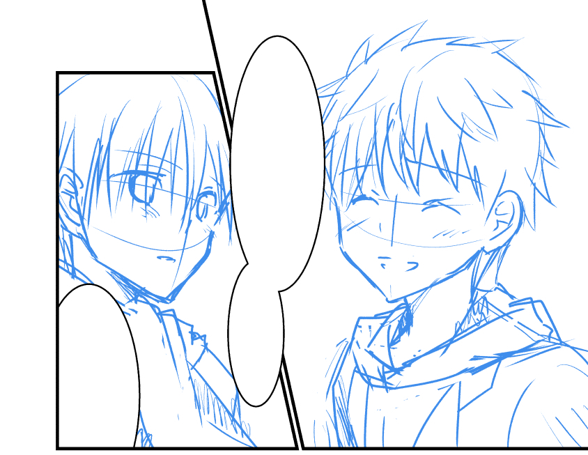 ペン入れ。
下描きと顔が違うのはよくある事です 