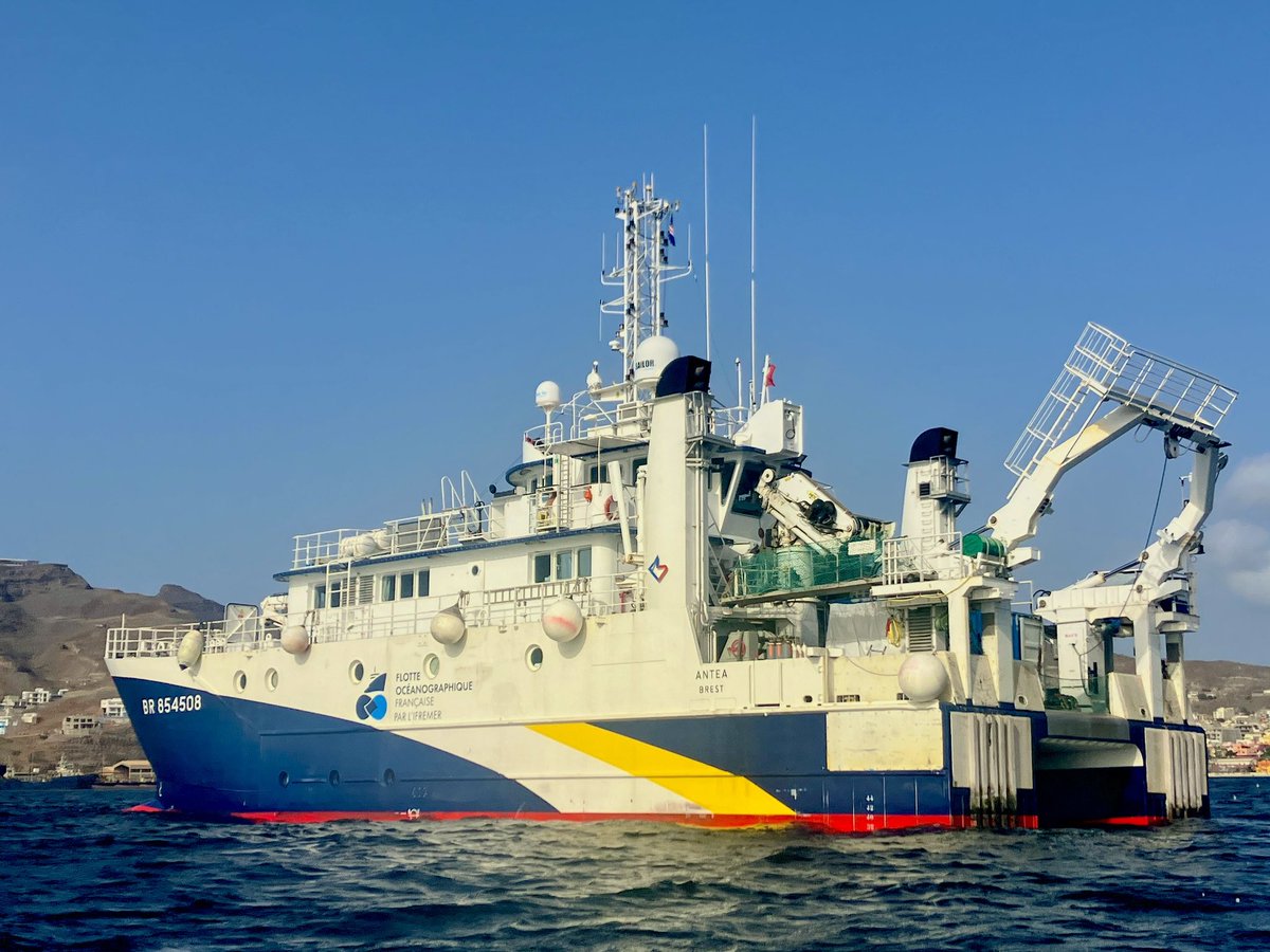 philebo73's tweet photo. DISCOVER mission leg 2 started. ANTEA vessel will bring us around Cabo Verde archipelago to study the mesophotic biodiversity. 
@CoralReefFish @OOBanyuls @INEE_CNRS @ird_fr https://t.co/bvaaKhMoNT