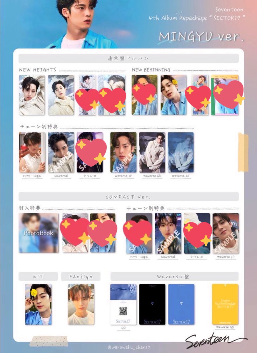 SEVENTEEN セブチ SECTOR17 リパケ　コンパクト　交換 

【譲】エスクプス　ホシ　ウォヌ　ミンハオ　ドギョム　スングァン　

【求】ミンギュ

纏めての方優先
横浜市内手渡しまたは同日発送希望
お気軽にお声掛けください🙇🏻‍♀️❤️