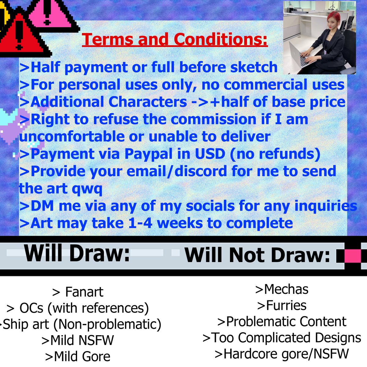 Draws_Ju's tweet photo. COMMISSIONS CURRENTLY OPEN 
SLOTS (0/3)
RETWEETS APPRECIATED QWQ
DM FOR MORE INQUIRIES
#commissionsopen #Commission #IdentityV #IDVFanart https://t.co/n2tO4oRqI3