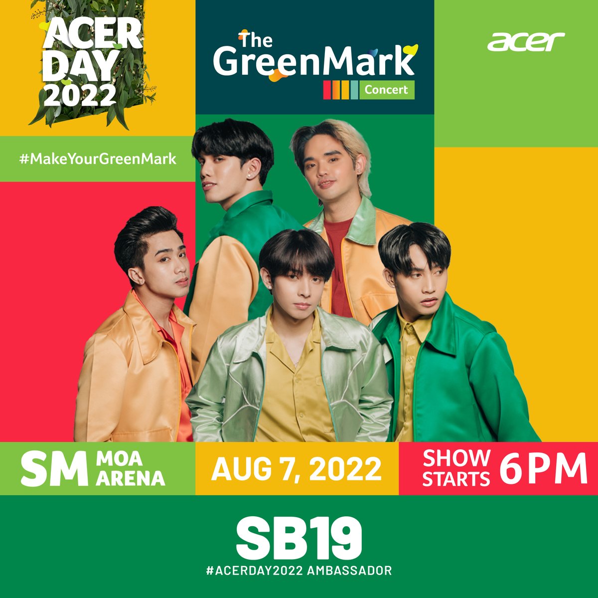 AcerPhils's tweet photo. [D-1]

D-Day tomorrow!!! Who's excited to watch our favorite P-Pop Kings SB19 perform LIVE at the #AcerDay2022: The Green Mark Concert Stage? 🙋🏻

Wag na tayo mag-paawat...What are you dying to ask SB19? 😉 You know what to do, Acer Fam! Ask away 👉🏼 #SB19atAcerDay2022! https://t.co/jryn5XTpQw