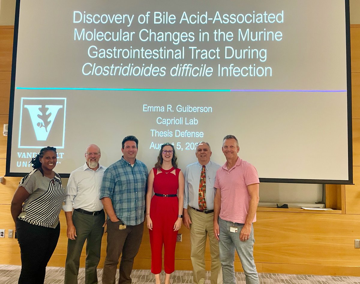 Spraggins Lab (@spragginslab) on Twitter photo Congrats to Dr. Emma Guiberson (<a href="/chEMMAstry/">Emma Guiberson</a>) for a successful defense of her work on the effect of bile acids on C. diff. infection! She is off to study gut microbes <a href="/Stanford/">Stanford University</a>. <a href="/SpragginsLab/">Spraggins Lab</a> <a href="/CaprioliLab/">Caprioli Lab</a> <a href="/EricSkaar/">Eric Skaar</a> lab. Congrats to Dr. Emma Guiberson (<a href="/chEMMAstry/">Emma Guiberson</a>) for a successful defense of her work on the effect of bile acids on C. diff. infection! She is off to study gut microbes <a href="/Stanford/">Stanford University</a>. <a href="/SpragginsLab/">Spraggins Lab</a> <a href="/CaprioliLab/">Caprioli Lab</a> <a href="/EricSkaar/">Eric Skaar</a> lab.