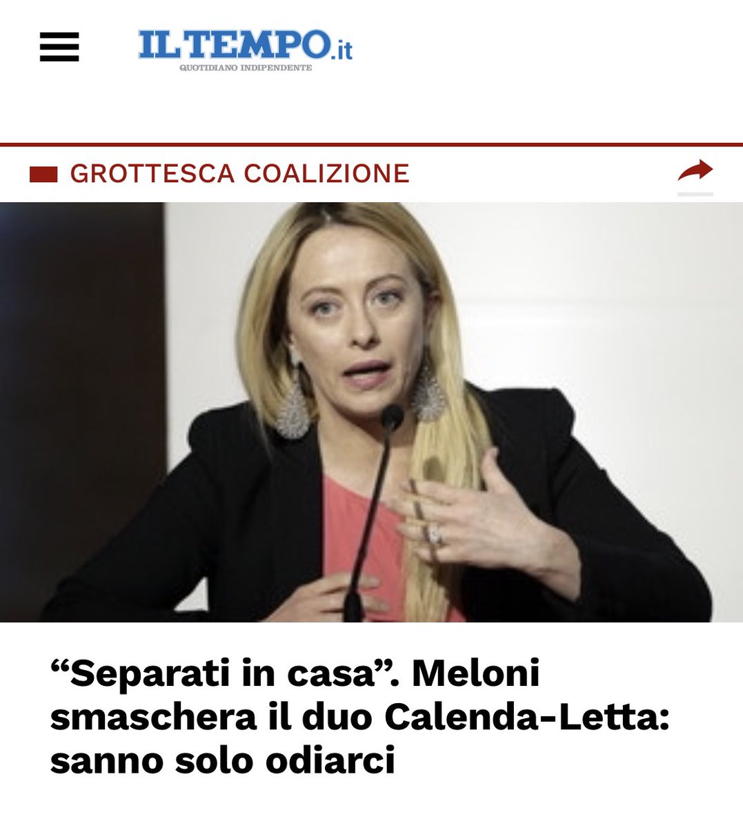 calandriniLT's tweet photo. A sinistra la grande ammucchiata di Letta e co. sta già litigando. L’Italia è rimasta per troppo tempo ostaggio dei veti incrociati di partiti di coalizioni improbabili. 
Il 25 settembre scegli @FratellidItalia 
#Meloni #FratellidItalia #ElezioniPolitiche2022 https://t.co/nBZMLRgvw3