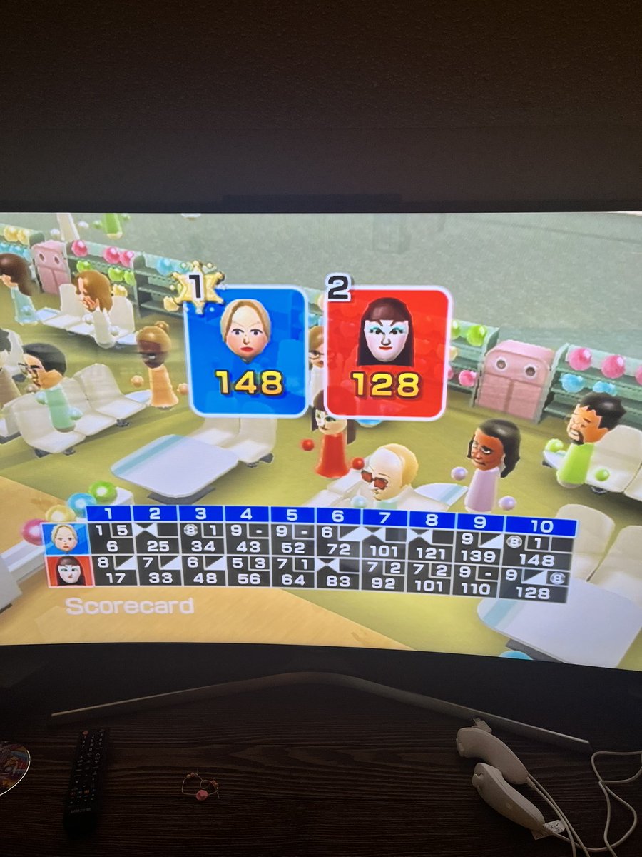 val_foley's tweet photo. I just got legit crushed by my 5yo in Wii bowling. Also, my Mii needs a lot of work. 😬 https://t.co/Mf1SJRR6AP