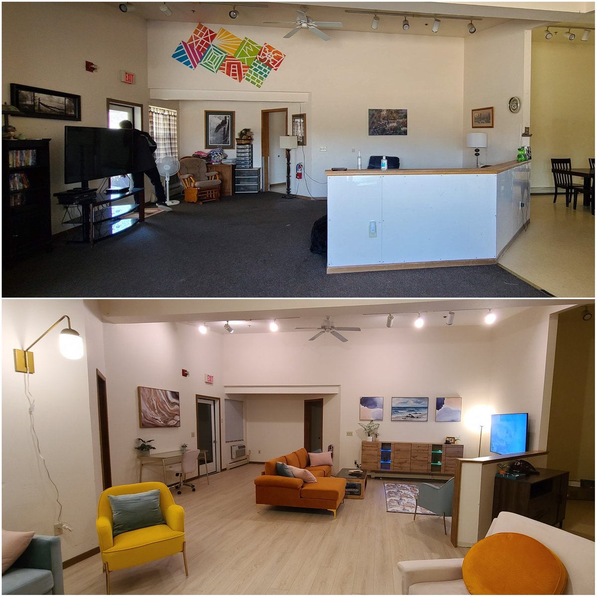 cloreene's tweet photo. Lots more to do. 2 months in, we removed part of the pony wall and have flooring in for the living areas. House #2 is coming along and now we'll start on House #3! https://t.co/wyZRISunRE