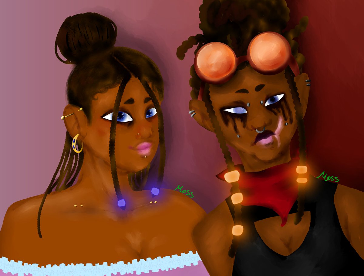 MossBall9's tweet photo. This is Bainsie, 10 years apart after going through a radioactive fallout apocalypse 
Please refrain from using my art for anything https://t.co/yUhhP8mCda