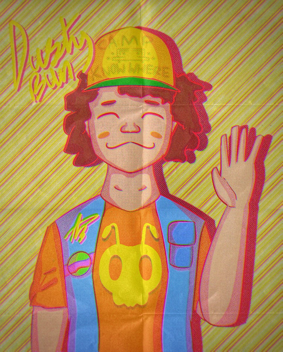 TheKingOfCrowss's tweet photo. Dusty bun ❤️
(retro posters are fun to make!)  
#Strangerthings #Strangerthings4 #Strangerthingsfanart #art #fanart #digitalart #netflix #Strangerthingsdustin #neverendingstory #retroart #procreate https://t.co/zY8sTYO3Kg