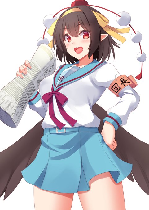 涼宮ハルヒ衣装の射命丸文#東方Project#東方#射命丸文#守矢神社の秘密のクローゼット 