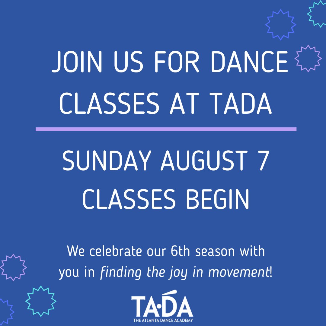 tada_atl's tweet photo. We are so excited to kick off our '22-'23 season with our TADA Academy Dancers. Classes begin this Sunday and we are ready to greet you with smiles!
.
.
.
.
#findthejoyinmovement #atlantadance #danceatlanta #danceatl #atldance https://t.co/WXOpkQp7S4
