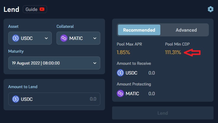 EMC2_80's tweet photo. the CDP increased by 19%. In v2, this will increase CDP by 4-5%. this allows for handling much higher transaction size.
Let's check another feature together.
In the photo below, we are looking at the same pool on the Lend side. Min CDP is currently 111%. We decide to lend $5000.. https://t.co/bhmTAgwmIT