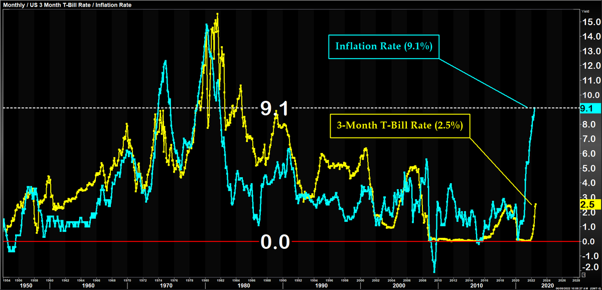 TheELongWave's tweet photo. US LongWave (Inflation and the 3-Month T=Bill rate) 

1949-2022

Short rates to skyrocket to 11%, or is a debt-deflationary collapse on its way?

When this LongWave peaks it will be similar to the 1875-1896 period, not the 1929-1936 period. 

#Inflaiton #Deflation https://t.co/vxBdaRDGVV