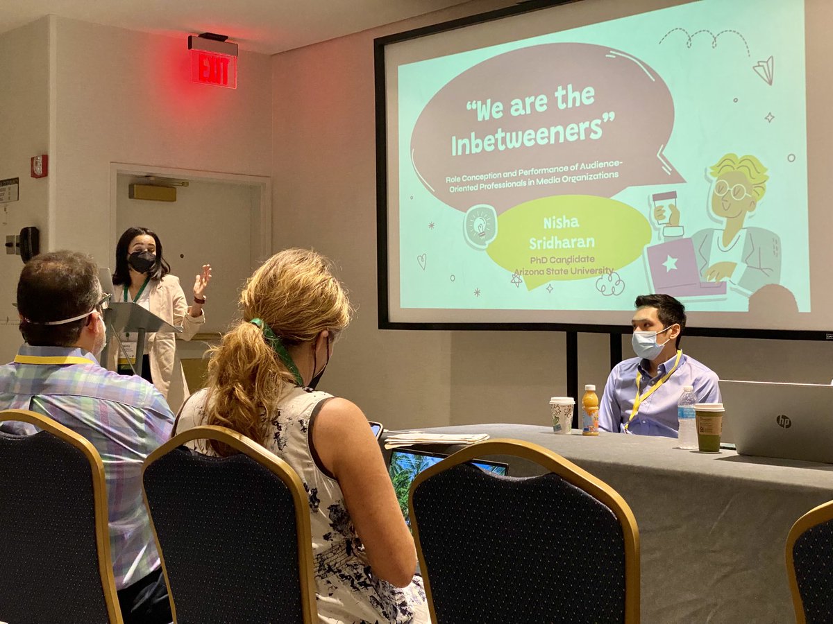 As #AEJMC22 winds down, ⁦@nisha_sridharan⁩ presented on the emerging field of community engagement, selected as Top Student Paper for the Participatory Journalism Interest Group. She used Bourdieu's field theory to examine the complex dynamics of these organizational roles.