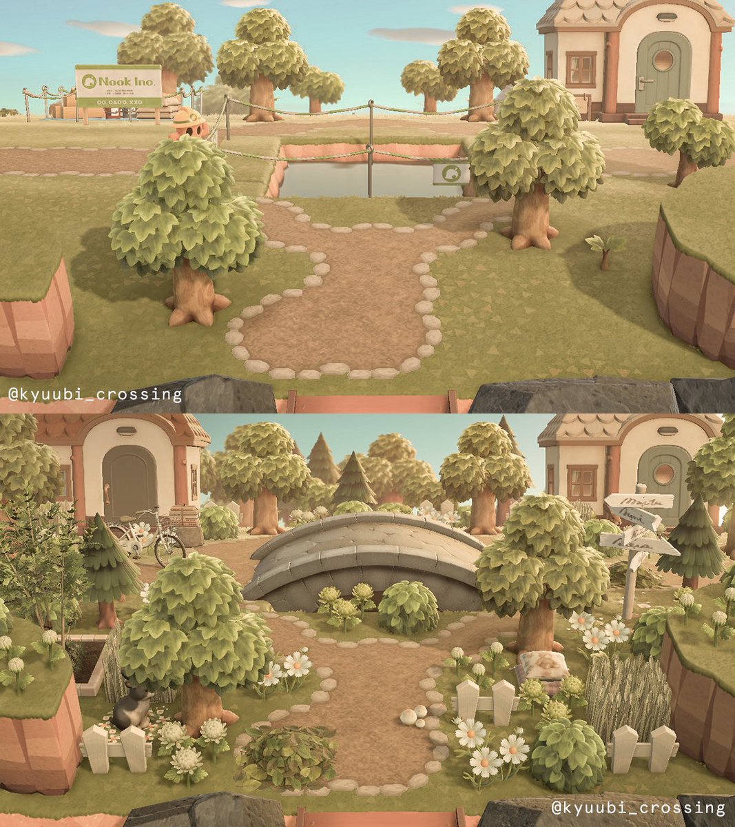 before &amp; after of ophelia’s entrance 🧺

#ACNH #ACNHDesign