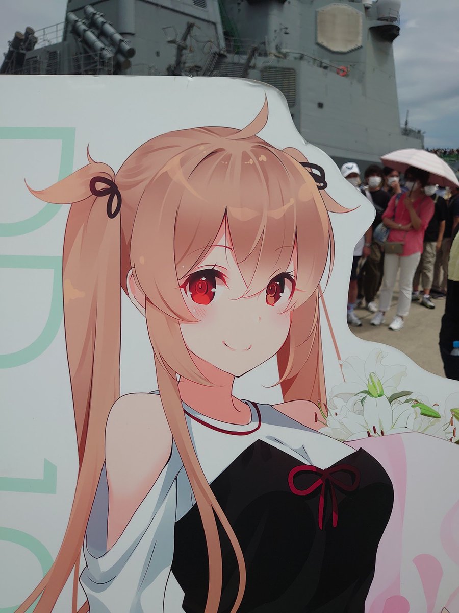 今日のサマフェスでも出動した村雨嬢
先程も話したようにオッドアイの改二ベースに髪型は改のツインテールという、ゲームにも登場してない姿で、まさに護衛艦むらさめとフリートウィークのために描かれた一枚なんですよね、マジで 