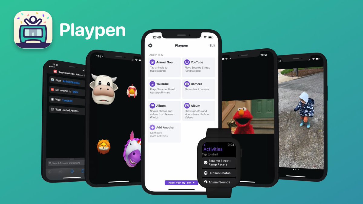 PlaypenApp's tweet photo. ✨ Public Beta Launch

“Keep Kids Busy” with configurable kid safe activities

✅ YouTube
✅ Photo/Video Albums
✅ Interactive animal sounds
… and more to come

⌚️ Best part… change activities from your Apple Watch

TestFlight 👉 https://t.co/oM4jZx1YL8 https://t.co/ogg5zISmp0