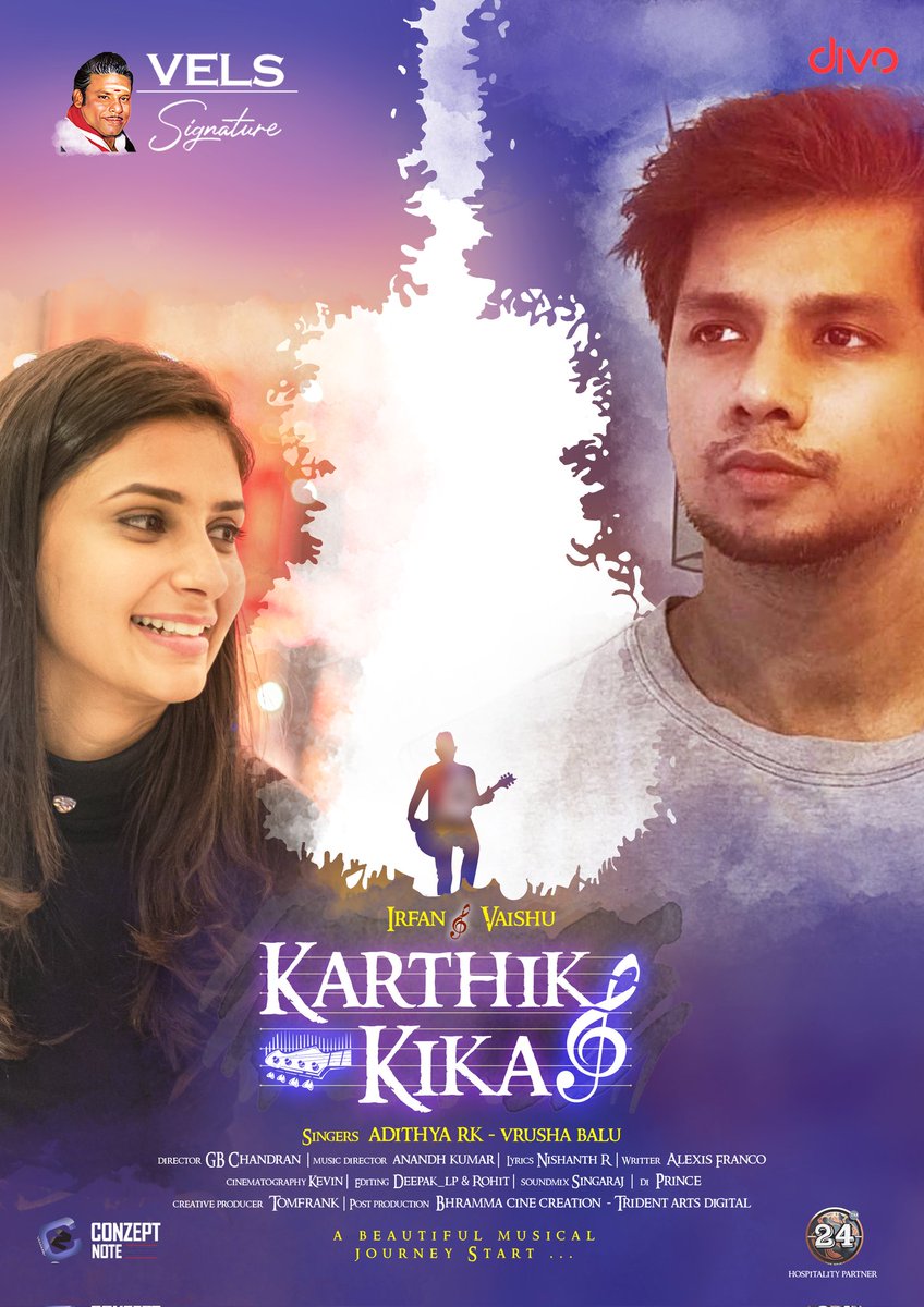 VELS Signature (@velssignature) on Twitter photo A Beautiful Musical Journey Start πΆ
Here's the First Look of #KarthikKika - A Musical short film coming π
Directed by #GBChandran π¬
<a href="/actorirfan/">irfan</a> #Vaishu <a href="/AdithyarkM/">Adithya Rk</a> #VrushaBalu #AnandhKumar #VelsSignature <a href="/ConzeptNoteOff/">Conzept Note</a> <a href="/Ashkum19/">Ashwin Kumar</a> <a href="/DoneChannel1/">Done Channel</a> <a href="/agscinemas/">AGS Cinemas</a> <a href="/divomovies/">Divo</a> A Beautiful Musical Journey Start πΆ
Here's the First Look of #KarthikKika - A Musical short film coming π
Directed by #GBChandran π¬
<a href="/actorirfan/">irfan</a> #Vaishu <a href="/AdithyarkM/">Adithya Rk</a> #VrushaBalu #AnandhKumar #VelsSignature <a href="/ConzeptNoteOff/">Conzept Note</a> <a href="/Ashkum19/">Ashwin Kumar</a> <a href="/DoneChannel1/">Done Channel</a> <a href="/agscinemas/">AGS Cinemas</a> <a href="/divomovies/">Divo</a>