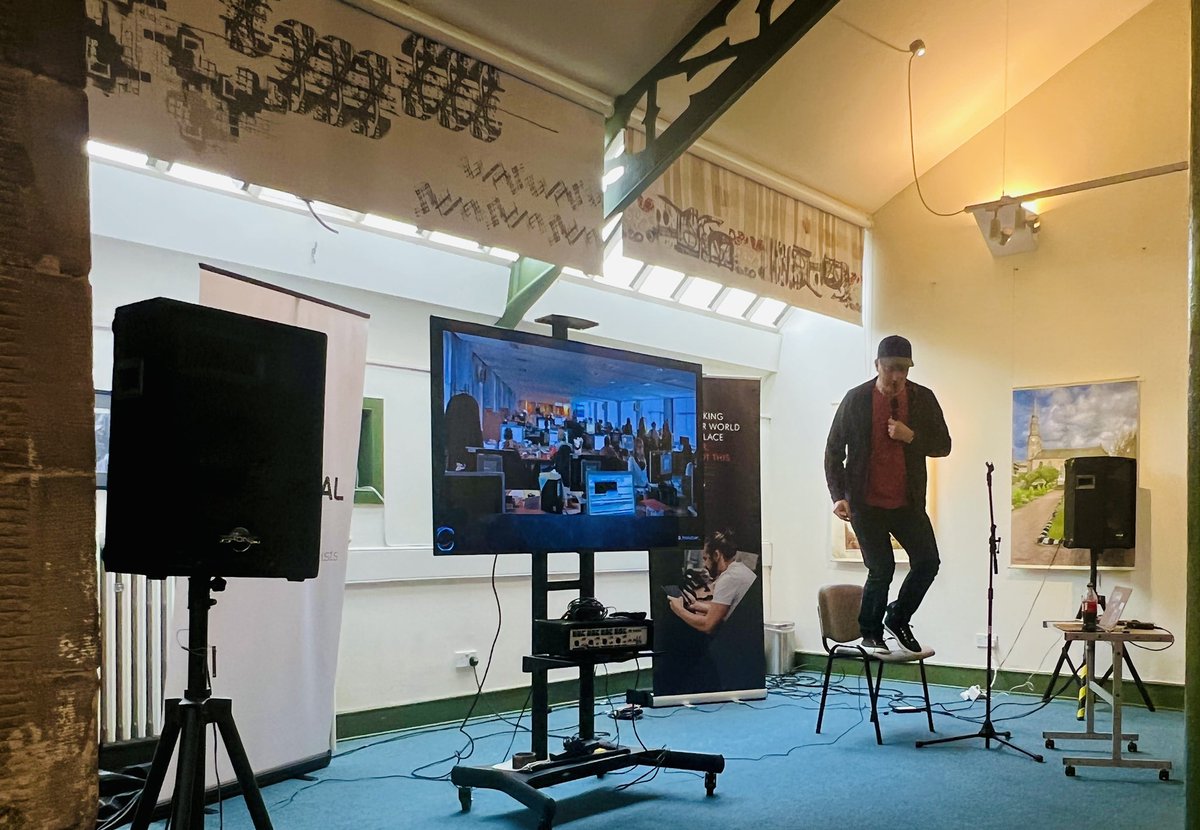 Cygenta (@cygentahq) on Twitter photo “It always comes back to the human. They are the most important part of your security”
<a href="/_Freakyclown_/">freakyclown</a> jumping off chairs for his opening keynote for <a href="/DundeeSides/">BSidesDundee</a> #bsidesdundee “It always comes back to the human. They are the most important part of your security”
<a href="/_Freakyclown_/">freakyclown</a> jumping off chairs for his opening keynote for <a href="/DundeeSides/">BSidesDundee</a> #bsidesdundee