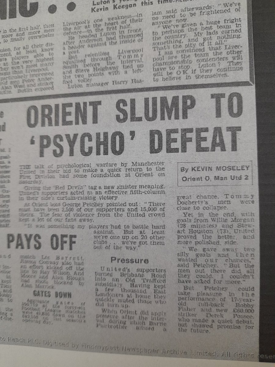 <a href="/leytonorientfc/">Leyton Orient FC</a> v <a href="/ManUtd/">Manchester United</a> was the first game on today's 'The Big Match Revisited' from the opening day of the 1974-75 season. United triumphed on the pitch but their supporters were less impeccable off it. Manager Tommy Docherty had mixed feelings on their presence.