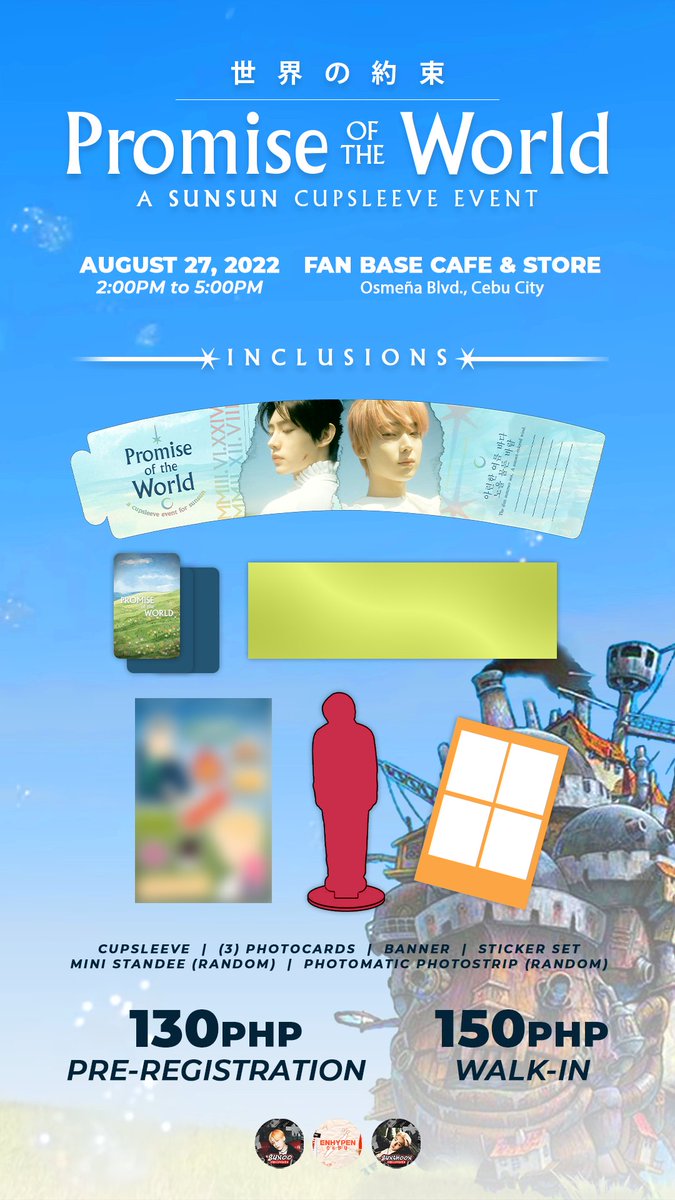 enhypencebuphi's tweet photo. [EVENT]

Tell me, do I get blessed or do I get cursed?

Engenes! Get ready to enter a magical flying castle with Sunoo and Sunghoon, a Cupsleeve Event entitled, " Promise of the World — A Cupsleeve Event for Sunghoon and Sunoo"

+ https://t.co/fY9QEu3dAp