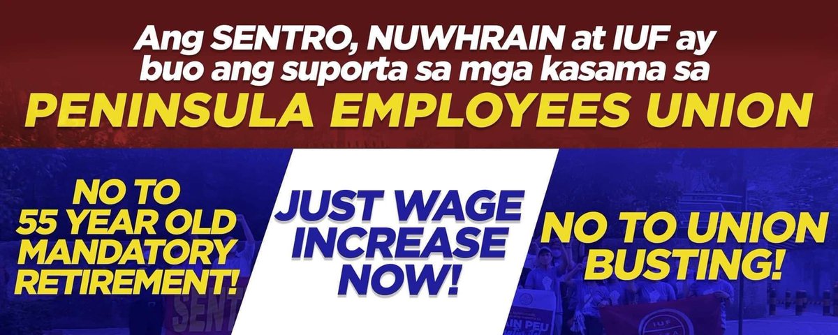 PerciCen's tweet photo. Ako si Mader Perci ay sumusuporta sa laban ng mga kasapi ng Peninsula Employees Union-SENTRO-IUF. βπ½β€οΈ
@ThePeninsulaMNL ibigay ang mga nararapat para sa manggagawa. β€οΈ
#JustWageIncreaseNow
#NotoUnionBusting
#noto55yroldmandatoryretirement https://t.co/5hFkzeWiYd