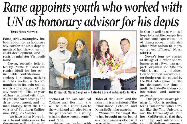 visrane's tweet photo. We are happy to have Ms. @neysa_sanghavi as Honorary Advisor for Ministry of @DHS_Goa, @dwcdgoa and @goaforests, Government of Goa.

Through her enriching and vast experience, she will conduct awareness drives on various social issues. We look forward to working with her. https://t.co/0sPsK41CyY
