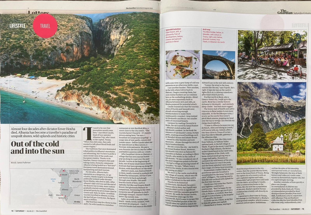 I went to Albania for today’s @GuardianTravel and it was ruddy great. amp.theguardian.com/travel/2022/au…
