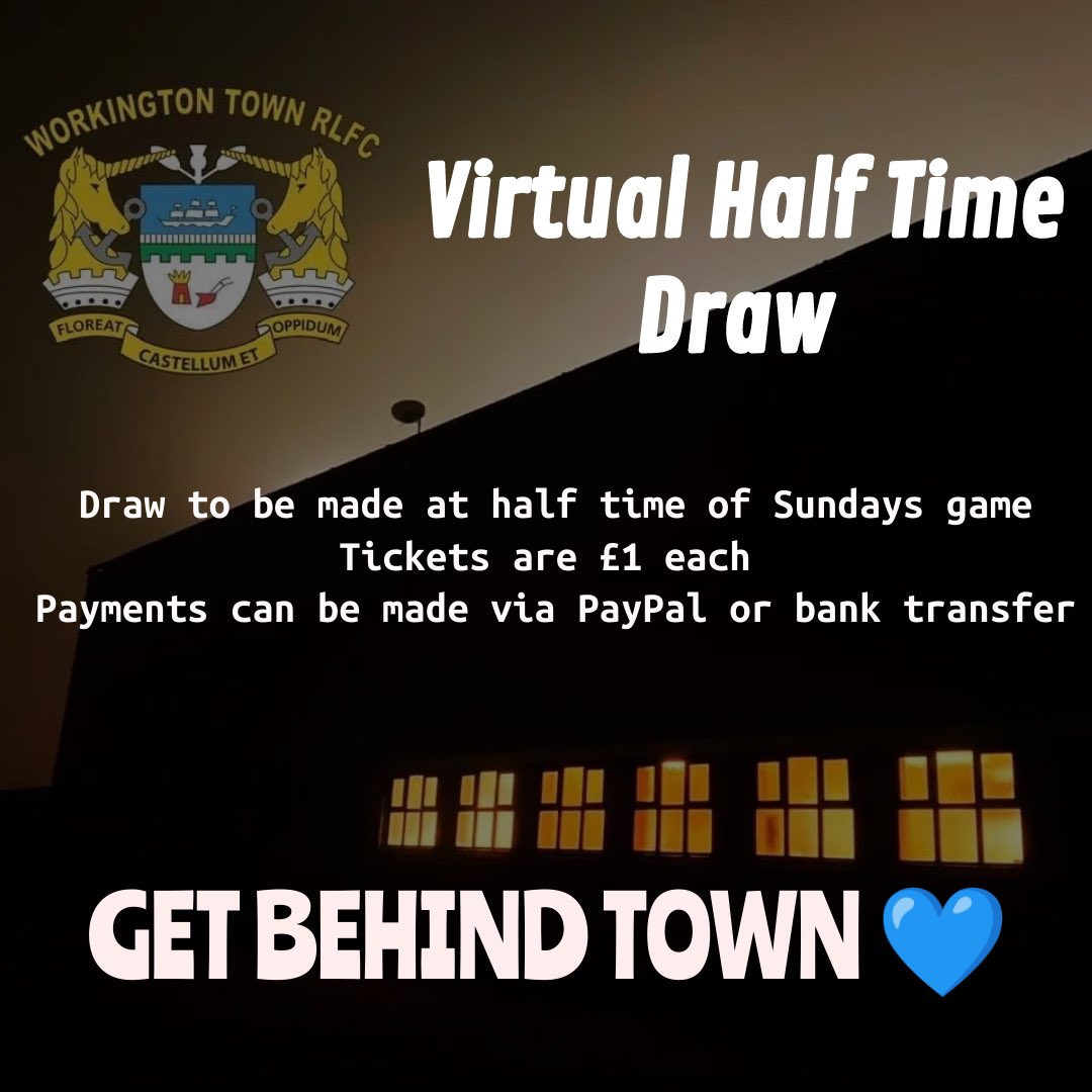 DerwentParkSC's tweet photo. Draw will be made at half time of the game against Bradford tomorrow.

Payments can be taken via PayPal or bank transfer. Please get in touch if you’d like a ticket.

On sale until 2pm tomorrow 💙

Please share https://t.co/Vcp6oNai8p