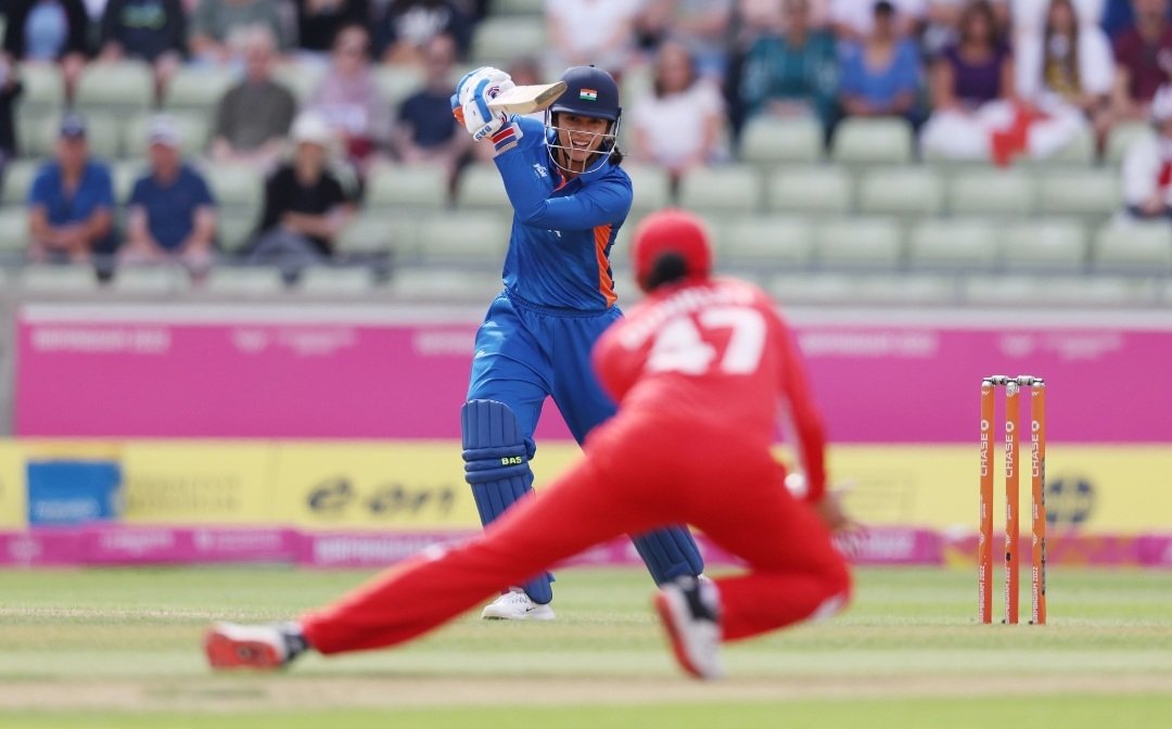 Swapnadeep2002's tweet photo. This has been a brilliant half century. Superb striking !! @mandhana_smriti 

#INDvsENG #CWG2022 https://t.co/dS8xbv1B7m