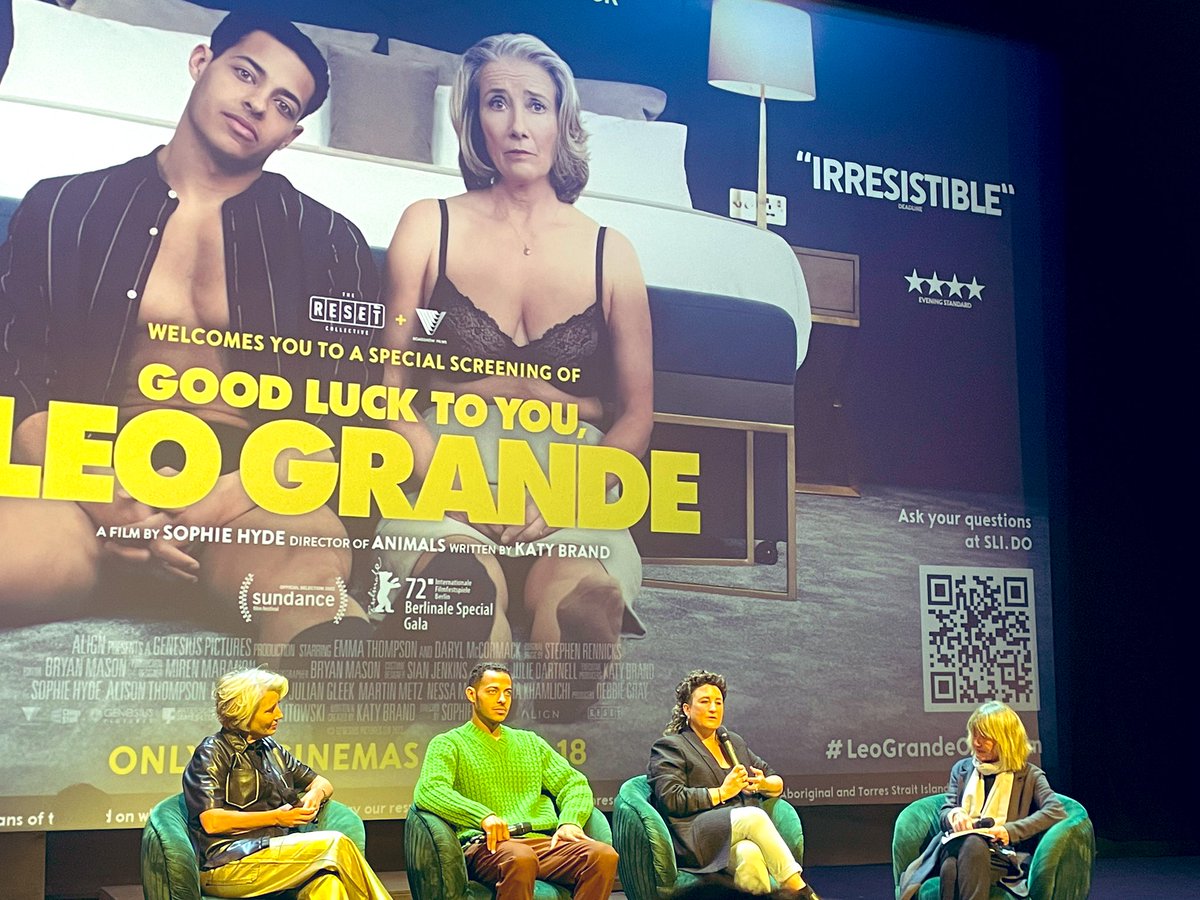 Really enjoyed this film and post show chat last night. Beautiful chemistry between #emmathompson and @DarylMcCormack. Sex positive. Body positive. Age positive. I'm positive you will love it! ❤️ #GoodLucktoYouLeoGrande  #darylmccormack #sophiehyde #leograndeorpheum