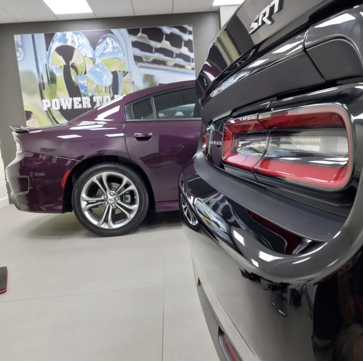 BoatwrightCars's tweet photo. Choice of modern Mopar - Dodge Challenger SRT and Dodge Charger RT in Hellrasin #dodge #mopar #DodgeCharger #DodgeChallenger https://t.co/bT1ln728Fz