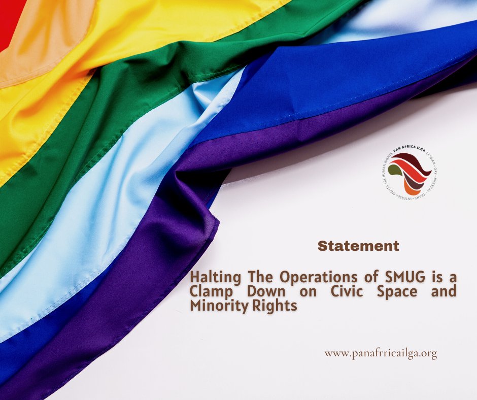 PanAfricaILGA's tweet photo. We join activists across the world and in #Africa to condemn @GovUganda's decision to halt operations of @SMUG2004, the main LGBT+ umbrella organization in the country. This is a clamp down on civic space and minority rights.

▶️Full statement: https://t.co/GITAVeV2l8 https://t.co/6kPZctGOL0
