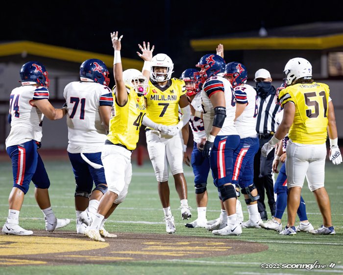 scoringlive's tweet image. FB: Mililani Trojans contain Saint Louis Crusaders in season-opening 28-7 win dlvr.it/SW8wFZ