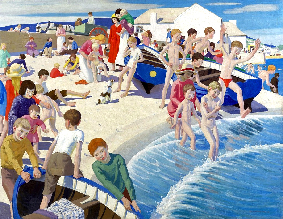 pohoartist's tweet photo. Art Inspiration For Today: On the Beach at Newlyn by Ernest Procter (British), oil on canvas, genre: Modernism, ca. 1919 #artinspirationfortoday #onthebeachatnewlyn #ernestprocter #moderrnism #beachart #summerart #oiloncanvas #painting #artontwitter #artoninstagram https://t.co/88DfqEdLRx