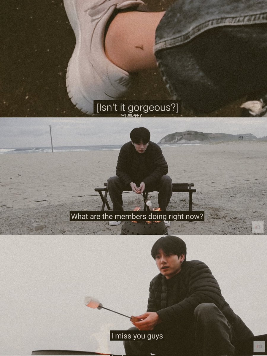 wangteaco's tweet photo. taehyung's vlog : showing off the view to the members
hobi's vlog : i just wanted to see the members again
jimin's vlog : i missed the members so much filming this
rm's vlog : *showing friendship tattoo*
jungkook's vlog : what are the members doing right now? i miss u guys

😭💜 https://t.co/zvOqDsArLO