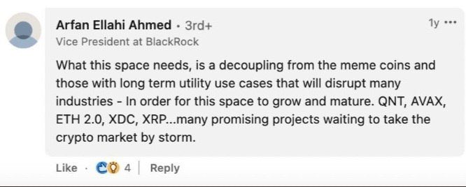 xdc_news's tweet photo. Vice President of @BlackRock about $XRP $XDC &amp; $QNT https://t.co/mYu56yYptW