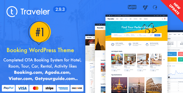 GplOriginal's tweet photo. Traveler GPL Theme Latest Version
Traveler – Travel Booking WordPress Theme helps you Save Time, Save Money, Save Face, Save everything can Save to make online booking travel: With fully customizablebooking form, flexible online payments, automated

https://t.co/QYGT2DhkEq https://t.co/KhONwkO9Mz