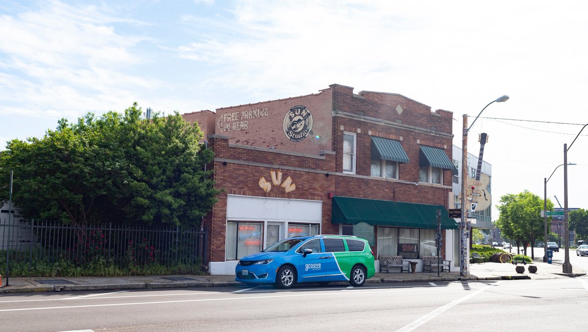 DowntownMemphis's tweet photo. Swipe to see Groove On-Demand's community impact! 🚙 Download the app today to book a ride and have access to all of Downtown for just $1.25—Your first 10 trips are FREE!

#downtownmemphis #ridewithvia #grooveondemand https://t.co/wsSi4JefT9