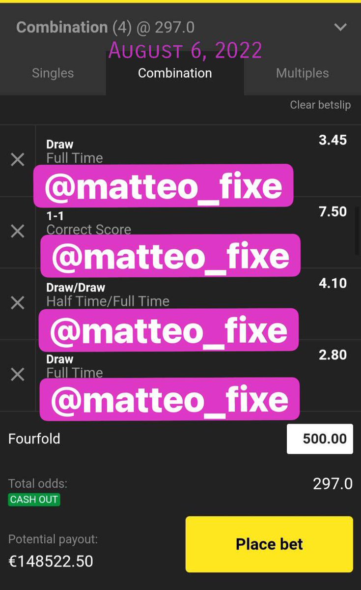 matteo_fixed's tweet image. 𝐀𝐦 𝐎𝐧𝐥𝐢𝐧𝐞
297+ 𝐎𝐝𝐝𝐬, 𝐀𝐯𝐚𝐢𝐥𝐚𝐛𝐥𝐞. 𝐓𝐡𝐨𝐬𝐞 𝐖𝐡𝐨 𝐀𝐫𝐞 𝐓𝐨 𝐖𝐢𝐧✅✅✅
 𝐂𝐡𝐚𝐭 𝐌𝐞 𝐑𝐞𝐚𝐝𝐲👇

@matteo_fixed
@matteo_fixed

𝐁𝐎𝐎𝐊 𝐘𝐎𝐔𝐑 𝐓𝐈𝐂𝐊𝐄𝐓 𝐍𝐎𝐖 ☝️☝️