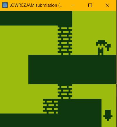 LemonGlue2004's tweet photo. I'm taking part in the #lowrezjam! I've made good progress with the prototype, and I think I have the basic idea of what I want my game to be! I'm really excited to see everyone else's submissions! https://t.co/6rTjCcGYrb