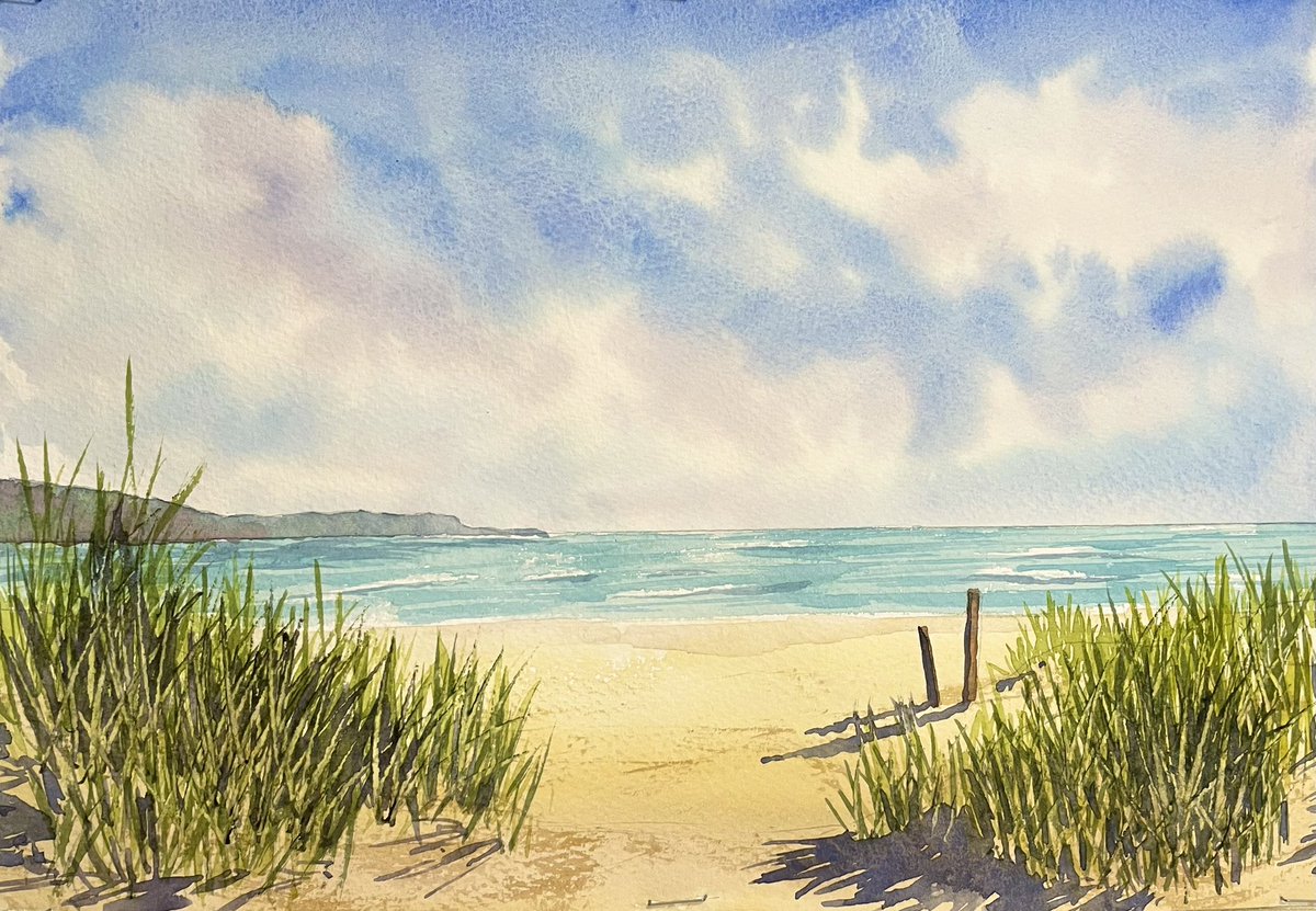 The result of Barry’s 45 minute #watercolour demonstration this morning, using just four colours and one brush!
You can watch the demo here:

youtu.be/gPP-9ovg0Ak